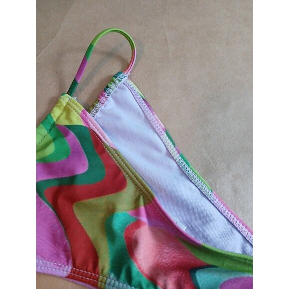 Nasty Gal Bikini Bottom Womens 4 Retro Psychedelic Rave - Picture 7 of 8